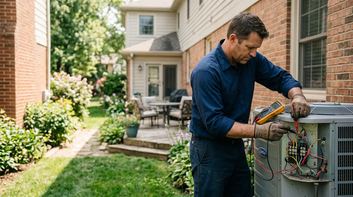 HVAC technician working near Burlington, OK